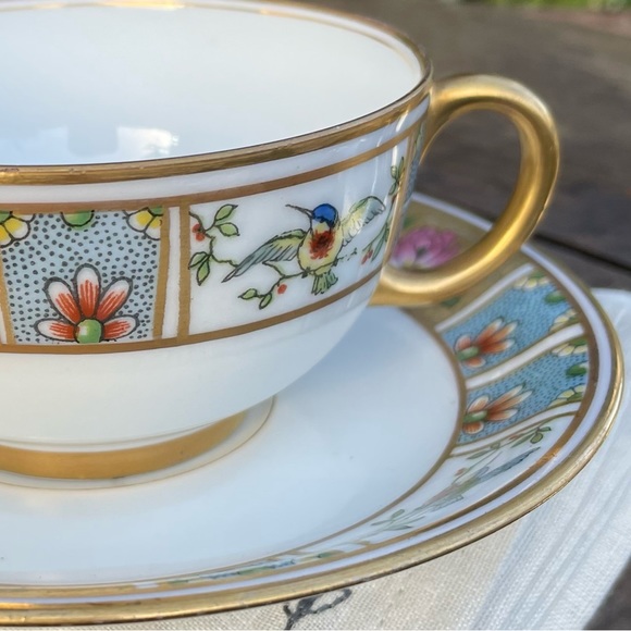 Antique U.C. Limoges France Double Handled Bouillon Cup & Saucer Vintage - Picture 14 of 16